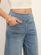 Load image into Gallery viewer, 622879 Shascullfites Women&#39;s Wide Leg Stretch Jeans Light Blue Flare Pants Denim Straight Trousers Sexy Fit Casual Jeans