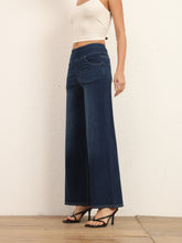 Load image into Gallery viewer, 622885 Shascullfites High Waist Straight Jeans for Women Stretchy Dark Blue Casual Loose Wide Leg Trousers