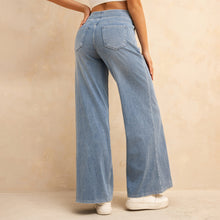 Load image into Gallery viewer, FSLS2082LWidejsLB Shascullfites Melody Light Blue Women&#39;s Summer Jeans Baggy Wide Leg Elastic High Waist Pockets
