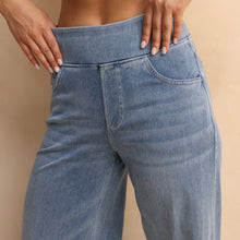 Load image into Gallery viewer, FSLS2082LWidejsLB Shascullfites Melody Light Blue Women&#39;s Summer Jeans Baggy Wide Leg Elastic High Waist Pockets