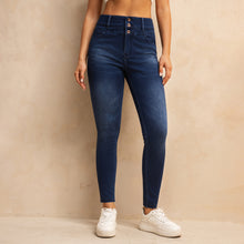 Load image into Gallery viewer, 23S11AT1612DB Shascullfites Melody High Waisted Button Zipper Skinny Jeans Dark Blue Jean Lifts Buttocks Strerch Women&#39;s Jeans