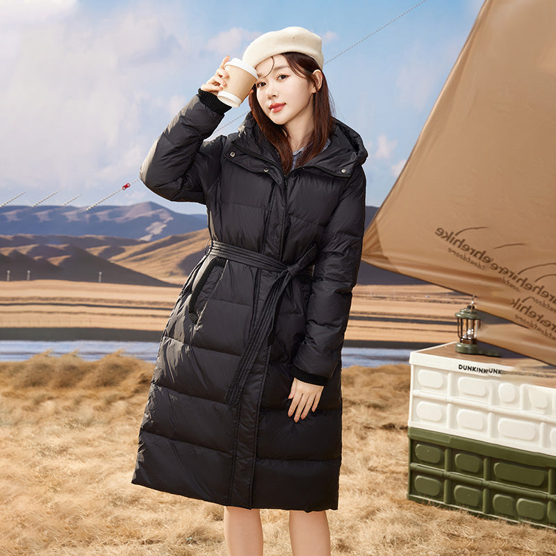K2023B0011 Shascullfites Melody Women Winter Clothes Women's Long Down Coat Fashionable White Duck Down Warm Jacket Female Hooded