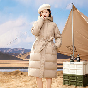 K2023B0011 Shascullfites Melody Women Winter Clothes Women's Long Down Coat Fashionable White Duck Down Warm Jacket Female Hooded
