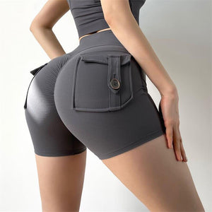 YG16-YG26 Shascullfites Melody Sports Yoga Cargo Shorts with Pockets