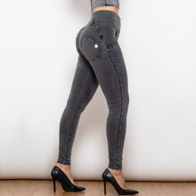Load image into Gallery viewer, 3025GLJB Shascullfites Melody Grey Lift Jeggings Button Up