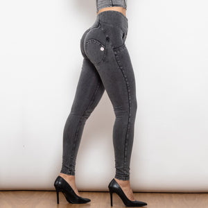 3025GLJB Shascullfites Melody Grey Lift Jeggings Button Up