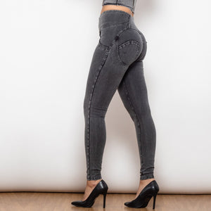 3025GLJB Shascullfites Melody Grey Lift Jeggings Button Up