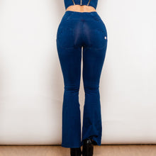 Load image into Gallery viewer, 30127WDBFLJB Shascullfites Melody Dark Blue Flared Lift Jeggings Button Up