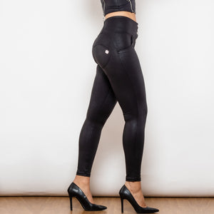 3022CBCPB Shascullfites lulu Crackle Black Coated Lifting Pants Button Up