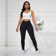 Load image into Gallery viewer, 2128XCBPCVL Shascullfites Melody X Cross Black Polyamide Camo V Shape Leggings
