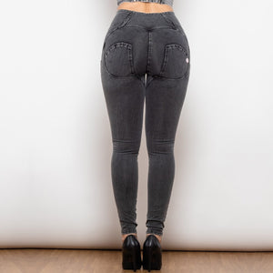 3025GLJB Shascullfites Melody Grey Lift Jeggings Button Up