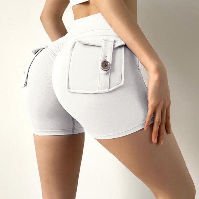 YG16-YG26 Shascullfites Melody Sports Yoga Cargo Shorts with Pockets