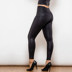 3022CBCPB Shascullfites lulu Crackle Black Coated Lifting Pants Button Up