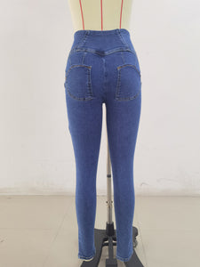 SH301-2 Shascullfites Dark Blue Yellow Thread X Cross G2 Lift Jeans