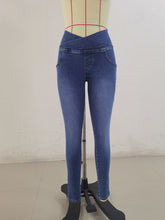 Load image into Gallery viewer, SH301-2 Shascullfites Dark Blue Yellow Thread X Cross G2 Lift Jeans