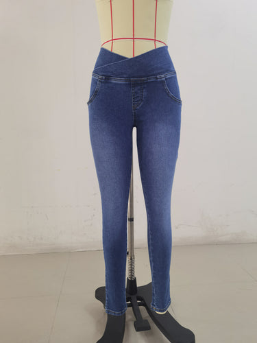 SH301-2 Shascullfites Dark Blue Yellow Thread X Cross G2 Lift Jeans