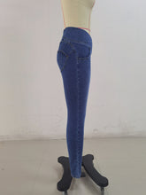 Load image into Gallery viewer, SH301-2 Shascullfites Dark Blue Yellow Thread X Cross G2 Lift Jeans