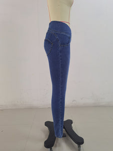 SH301-2 Shascullfites Dark Blue Yellow Thread X Cross G2 Lift Jeans