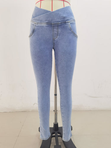SH302 Shascullfites Light Blue Yellow Thread X Cross G2 Lift Jeans