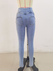 SH302 Shascullfites Light Blue Yellow Thread X Cross G2 Lift Jeans