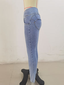 SH302 Shascullfites Light Blue Yellow Thread X Cross G2 Lift Jeans