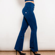 Load image into Gallery viewer, 30127WDBFLJB Shascullfites Melody Dark Blue Flared Lift Jeggings Button Up
