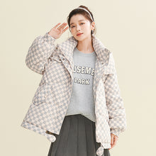 Load image into Gallery viewer, X122010022 Shascullfites Melody Hooded Plaid Women&#39;s Winter 2024 New Style Korean Winter Women Coat Women&#39;s Thin Down Jacket