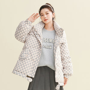 X122010022 Shascullfites Melody Hooded Plaid Women's Winter 2024 New Style Korean Winter Women Coat Women's Thin Down Jacket