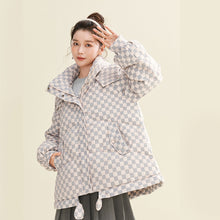 Load image into Gallery viewer, X122010022 Shascullfites Melody Hooded Plaid Women&#39;s Winter 2024 New Style Korean Winter Women Coat Women&#39;s Thin Down Jacket