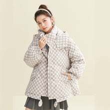 Load image into Gallery viewer, X122010022 Shascullfites Melody Hooded Plaid Women&#39;s Winter 2024 New Style Korean Winter Women Coat Women&#39;s Thin Down Jacket