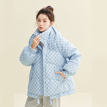 Load image into Gallery viewer, X122010022 Shascullfites Melody Hooded Plaid Women&#39;s Winter 2024 New Style Korean Winter Women Coat Women&#39;s Thin Down Jacket