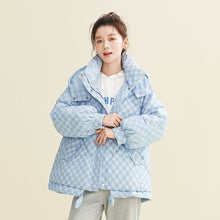 Load image into Gallery viewer, X122010022 Shascullfites Melody Hooded Plaid Women&#39;s Winter 2024 New Style Korean Winter Women Coat Women&#39;s Thin Down Jacket