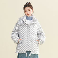 Load image into Gallery viewer, X122010022 Shascullfites Melody Hooded Plaid Women&#39;s Winter 2024 New Style Korean Winter Women Coat Women&#39;s Thin Down Jacket
