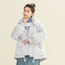 Load image into Gallery viewer, X122010022 Shascullfites Melody Hooded Plaid Women&#39;s Winter 2024 New Style Korean Winter Women Coat Women&#39;s Thin Down Jacket