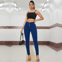 Load image into Gallery viewer, 604DBRJWPBP Shascullfites Melody Dark Blue Regular Jeans Button Up