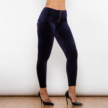 Load image into Gallery viewer, 320POCHLL Shascullfites Purple Orchid Chenille High Waist Lifting Leggings