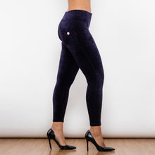 Load image into Gallery viewer, 320POCHLL Shascullfites Purple Orchid Chenille High Waist Lifting Leggings