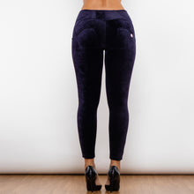 Load image into Gallery viewer, 320POCHLL Shascullfites Purple Orchid Chenille High Waist Lifting Leggings