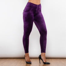 Load image into Gallery viewer, 312PCHLL Shascullfites Purple Chenille High Waist Lifting Leggings