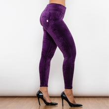 Load image into Gallery viewer, 312PCHLL Shascullfites Purple Chenille High Waist Lifting Leggings