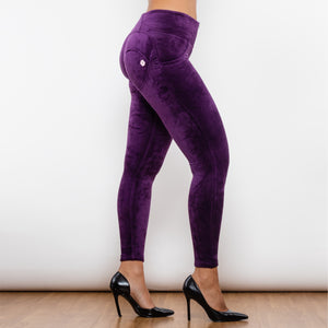 312PCHLL Shascullfites Purple Chenille High Waist Lifting Leggings