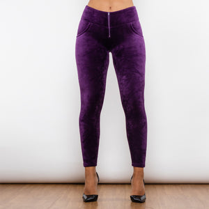 312PCHLL Shascullfites Purple Chenille High Waist Lifting Leggings