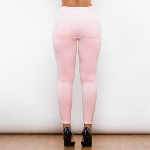 317PCHLL Shascullfites Pink Chenille High Waist Lifting Leggings
