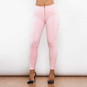 317PCHLL Shascullfites Pink Chenille High Waist Lifting Leggings