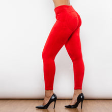 Load image into Gallery viewer, 318RCHLL Shascullfites Red Chenille High Waist Lifting Leggings