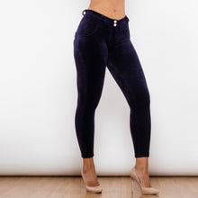 Load image into Gallery viewer, 321POCMLL Shascullfites Purple Orchid Chenille Middle Waist Lifting Leggings