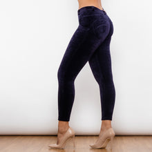 Load image into Gallery viewer, 321POCMLL Shascullfites Purple Orchid Chenille Middle Waist Lifting Leggings