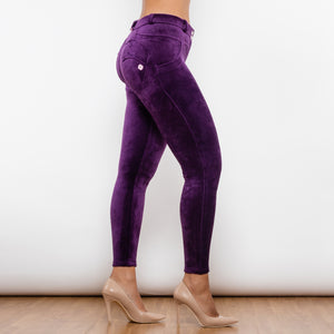 304PCMLL Shascullfites Purple Chenille Middle Waist Lifting Leggings