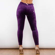 Load image into Gallery viewer, 304PCMLL Shascullfites Purple Chenille Middle Waist Lifting Leggings