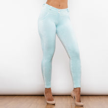 Load image into Gallery viewer, 307EGCMLL Shascullfites Emerald Green Chenille Middle Waist Lifting Leggings